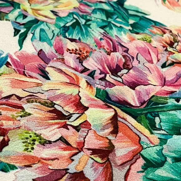 Women's Rodeo Show Colorful Floral Tank Size 10 Spaghetti Top Racerback - Picture 4 of 8